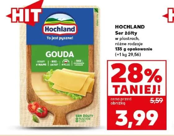 Ser żółty w plastrach Hochland