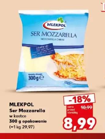 Ser Mozzarella w kostce Mlekpol