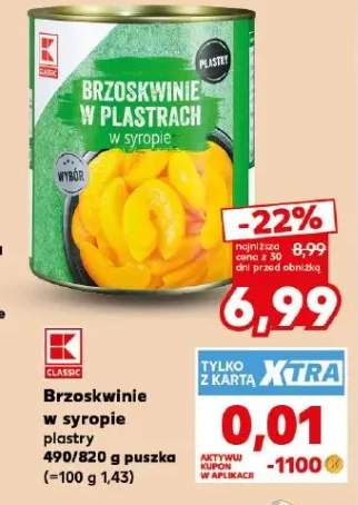 Brzoskwinie w syropie plastry K-Classic