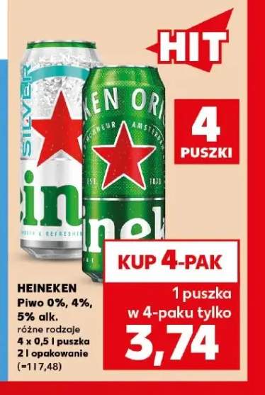 Piwo Heineken Silver 4-pak +1 wariant