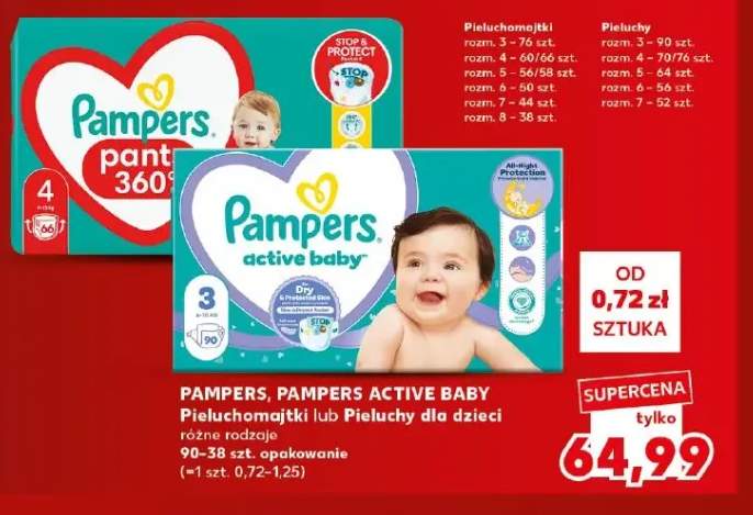 Pieluchomajtki dla dzieci Pampers Pants +1 wariant