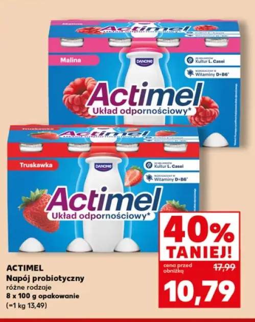 Napój probiotyczny malinowy Actimel 8-pak +1 wariant