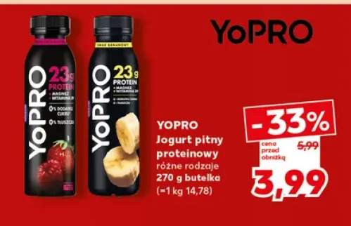 Jogurt pitny proteinowy truskawka malina YoPRO +1 wariant