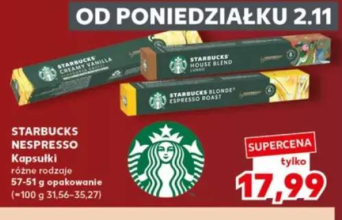 Kapsułki do kawy Starbucks Creamy Vanilla +2 warianty