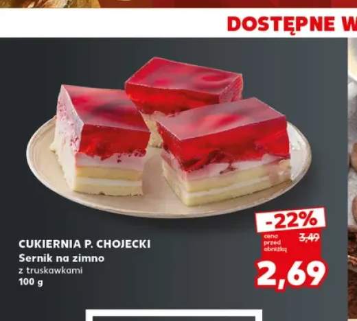 Sernik na zimno z truskawkami Cukiernia P. Chojecki