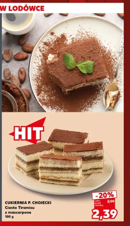 Ciasto Tiramisu z mascarpone Cukiernia P. Chojecki