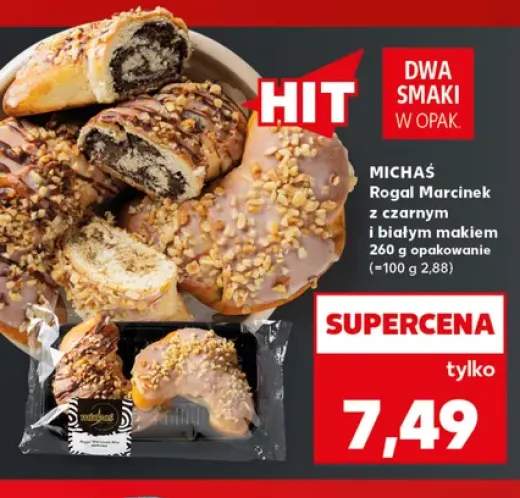 Rogal Marcinek z czarnym i białym makiem Michaś