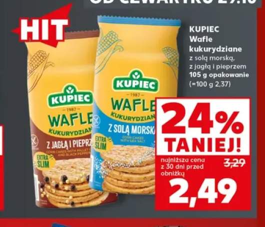 Wafle kukurydziane z solą morską Kupiec +1 wariant