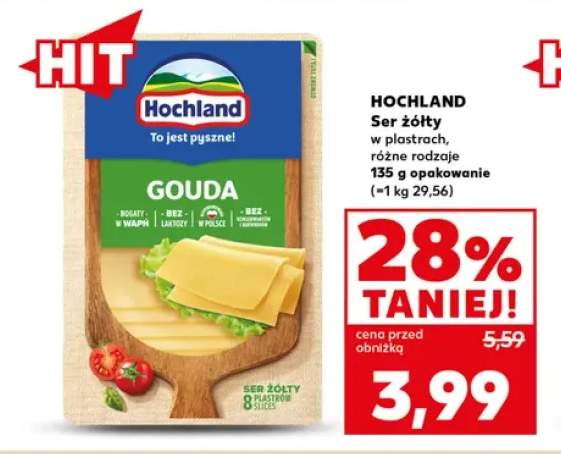 Ser żółty w plastrach Hochland