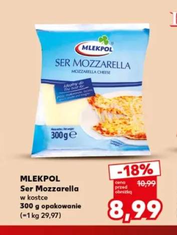 Ser mozzarella w kostce Mlekpol