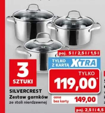 Zestaw garnków ze stali nierdzewnej Silvercrest