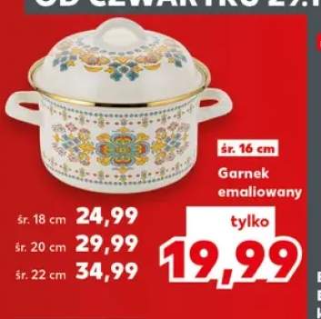 Garnek emaliowany śr. 16 cm +3 warianty
